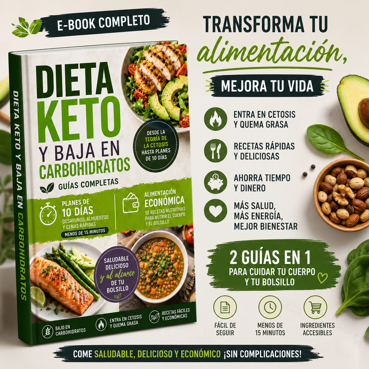 Dieta Keto y Baja en Carbohidratos + Alimentación Económica